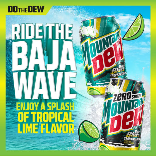 Mountain Dew, 2 Flavor Baja Variety Pack (Baja Cabo Citrus, Baja Blast), 12 Fl Oz Cans (Pack of 18)
