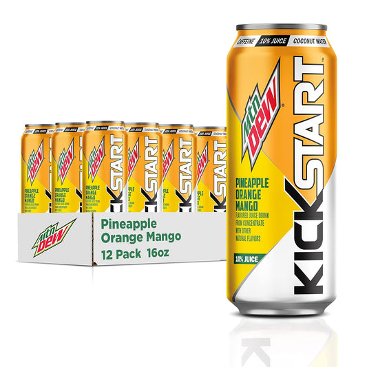 Mountain Dew Kickstart (Pack of 12), Pineapple Orange Mango