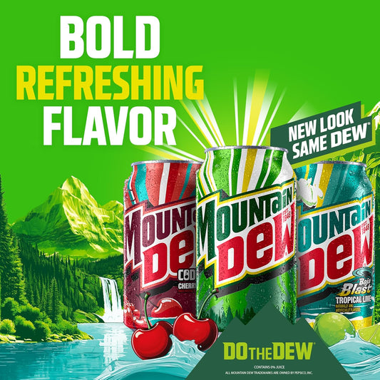 Mountain Dew 3 Flavor Core Variety Pack (Dew, Code Red, Voltage), 12 Fl Oz (Pack of 18)